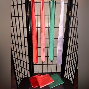 4CT SATIN APT. 9 TIES & POCKET SQUARES * NEVER WORN!